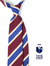 Cravatta 3 pieghe sfoderata bordeaux in seta bourette LORETTA